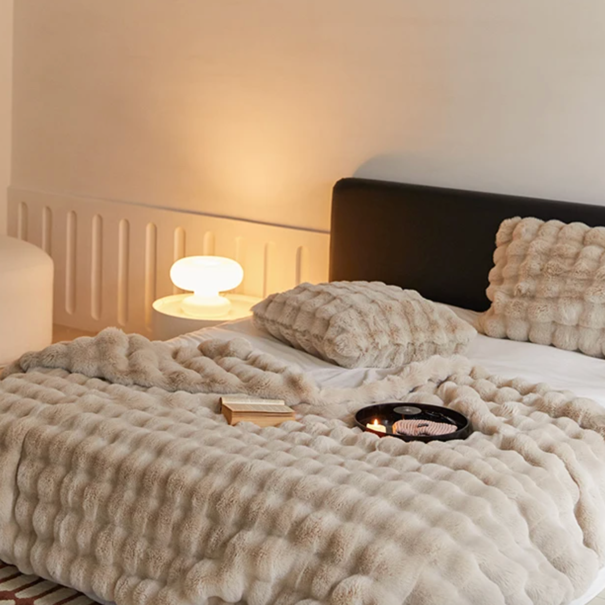 LUXE Faux Fur Pillow -TAN