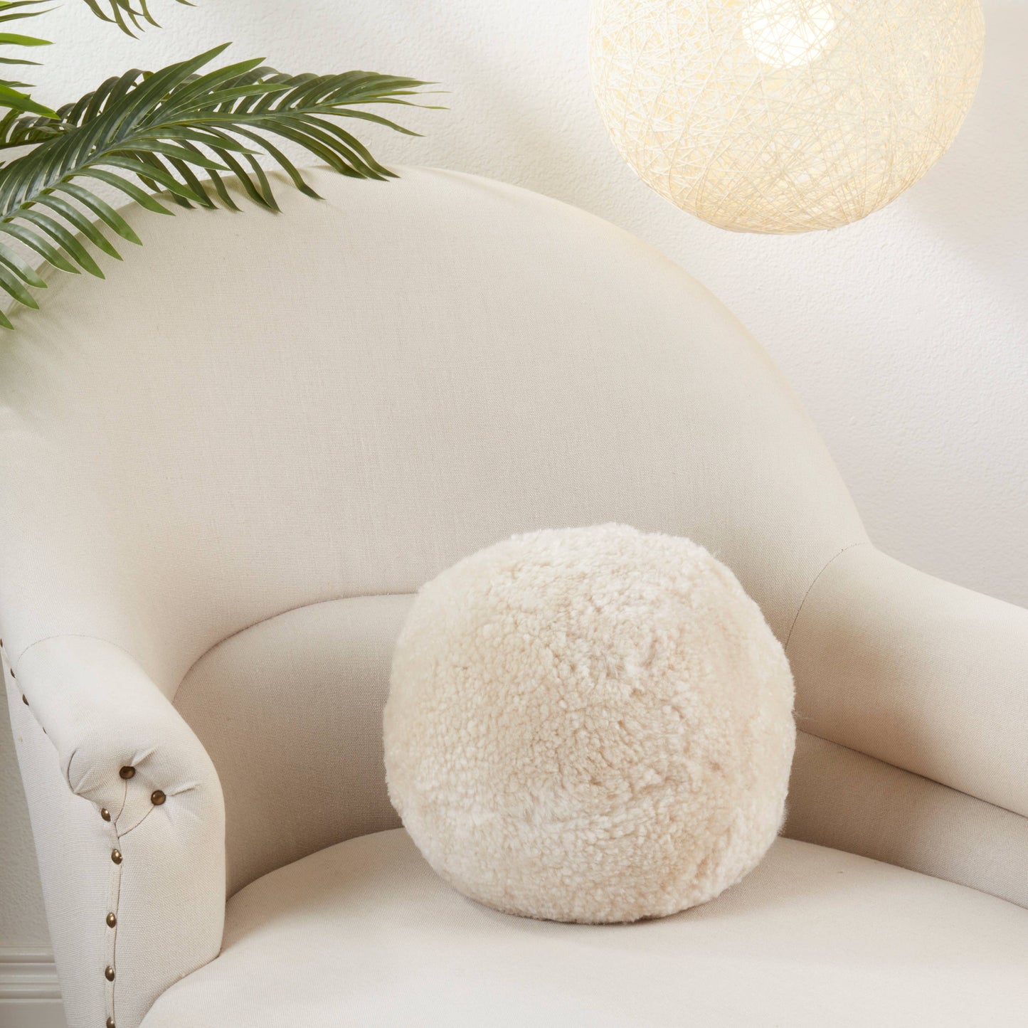 Fleece Fantasy Sheepskin Ball Throw Pillow