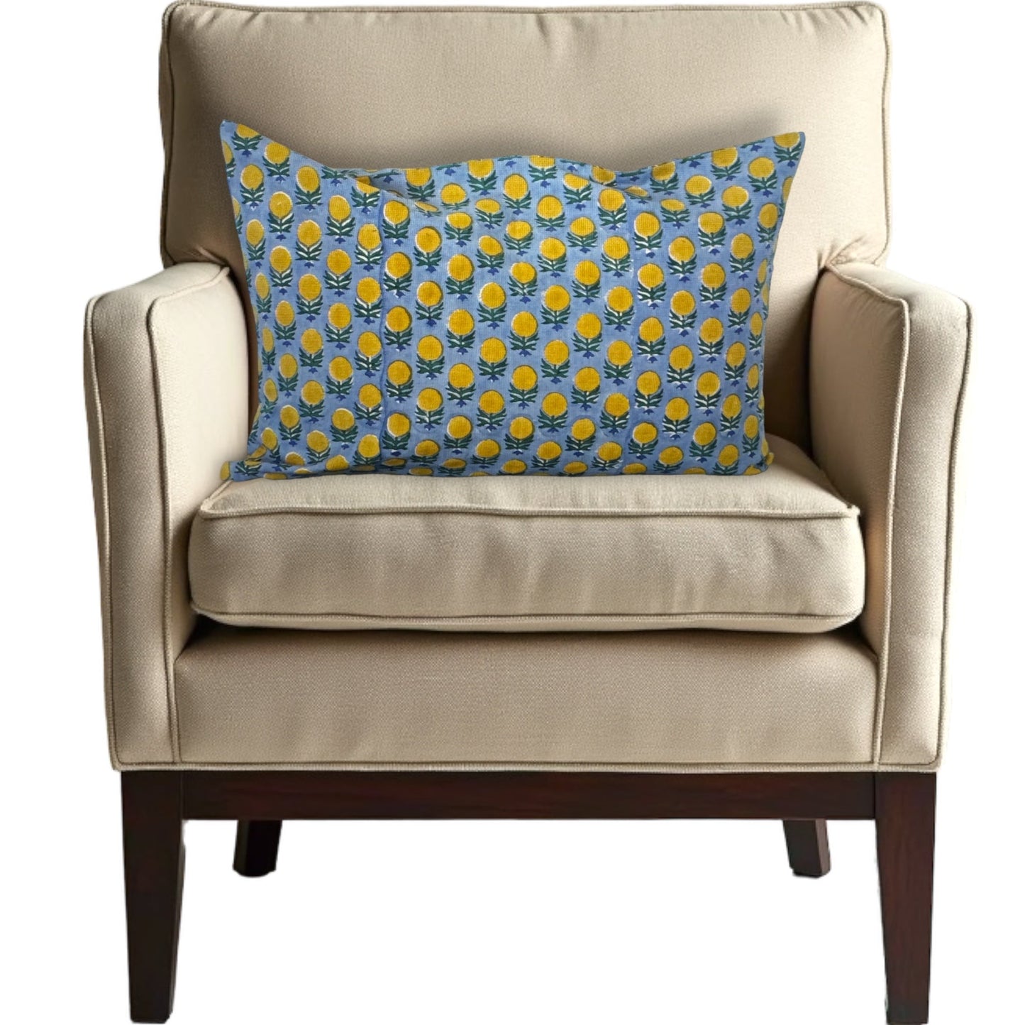 Pakhi - Hand Block-printed Linen Pillowcase