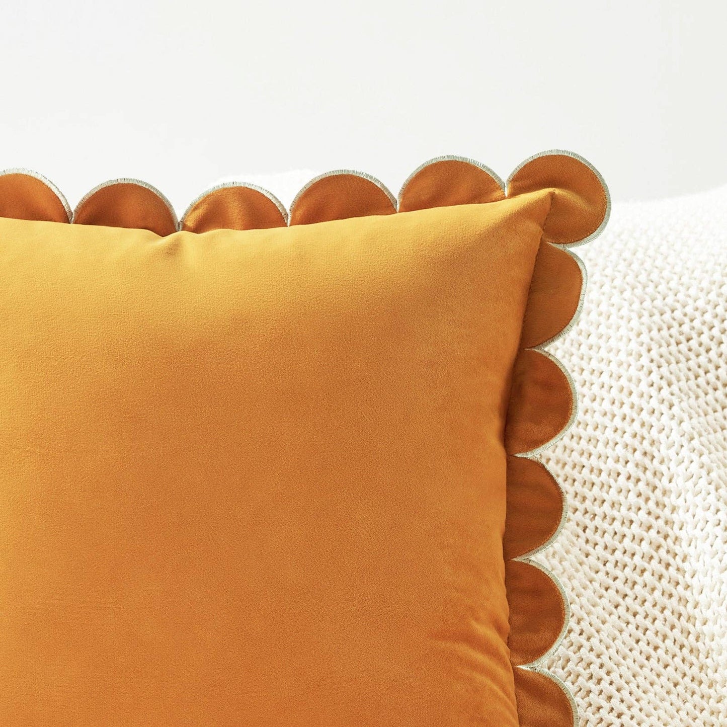 Bri Bri Scalloped Edge Pillow with Insert 16x16 inch