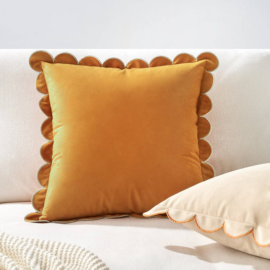 Bri Bri Scalloped  Edge Pillow with Insert 16x16 inch